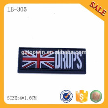 LB305 Fashion design press logo rubber tags and labels for hat